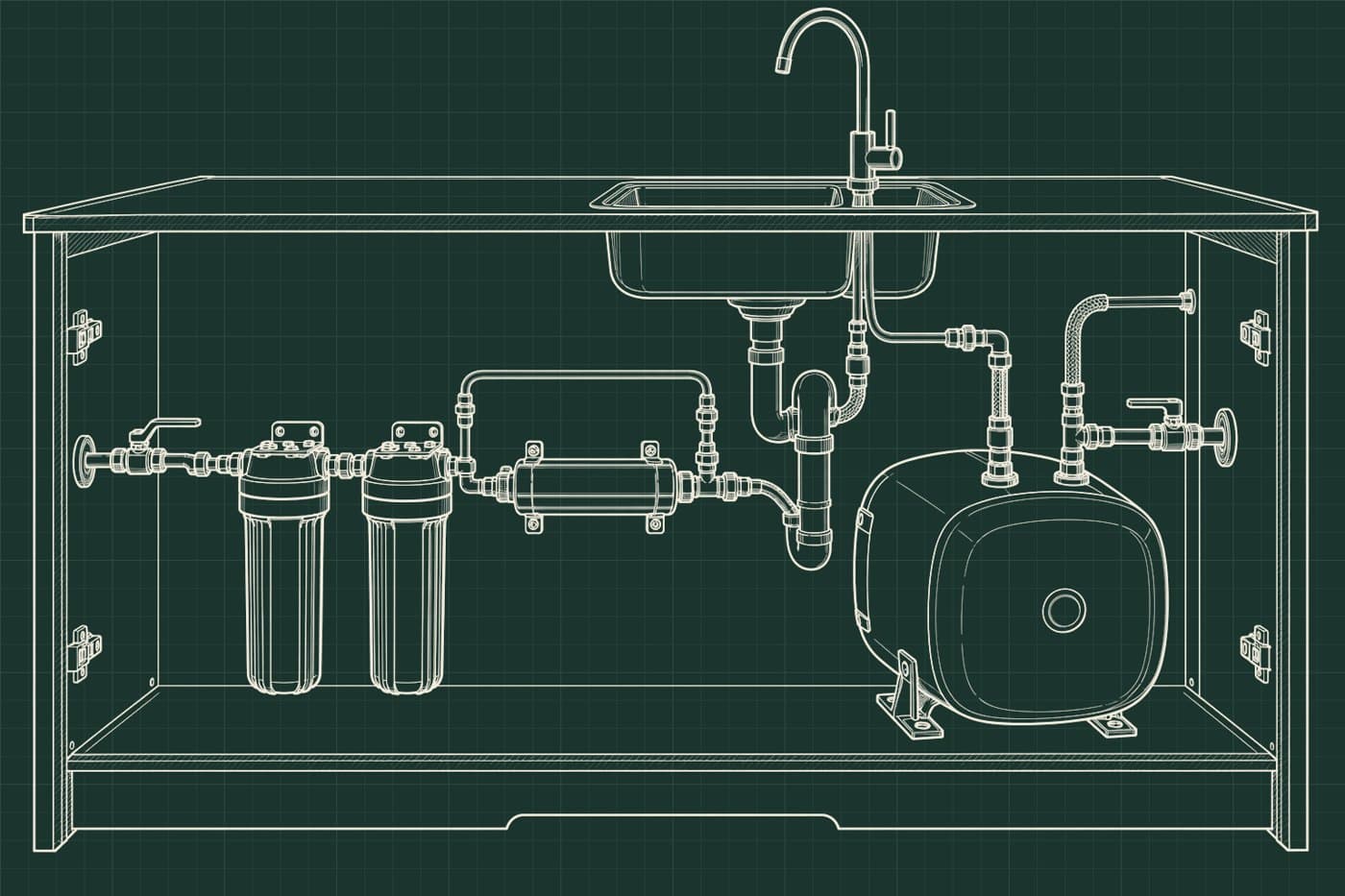 Technical sketch: Drinking & hot water