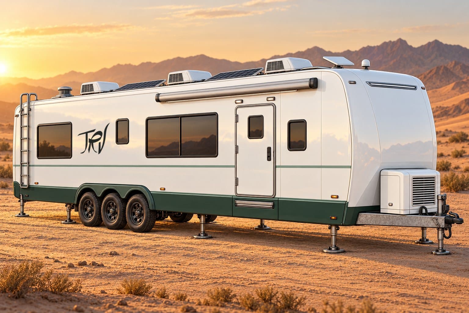 Illustration of a mobile clinic trailer, not a photo of a delivered unit